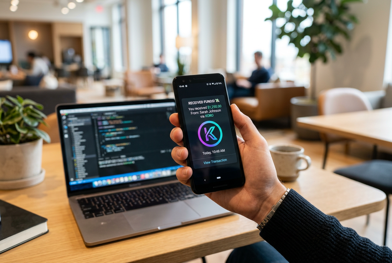 Aplikacja mobilna Skrill z powiadomieniem o wypłacie