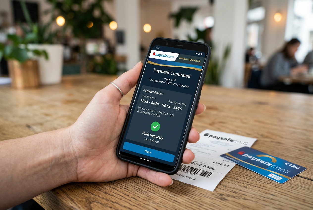 Bezpieczna transakcja Paysafecard na smartfonie