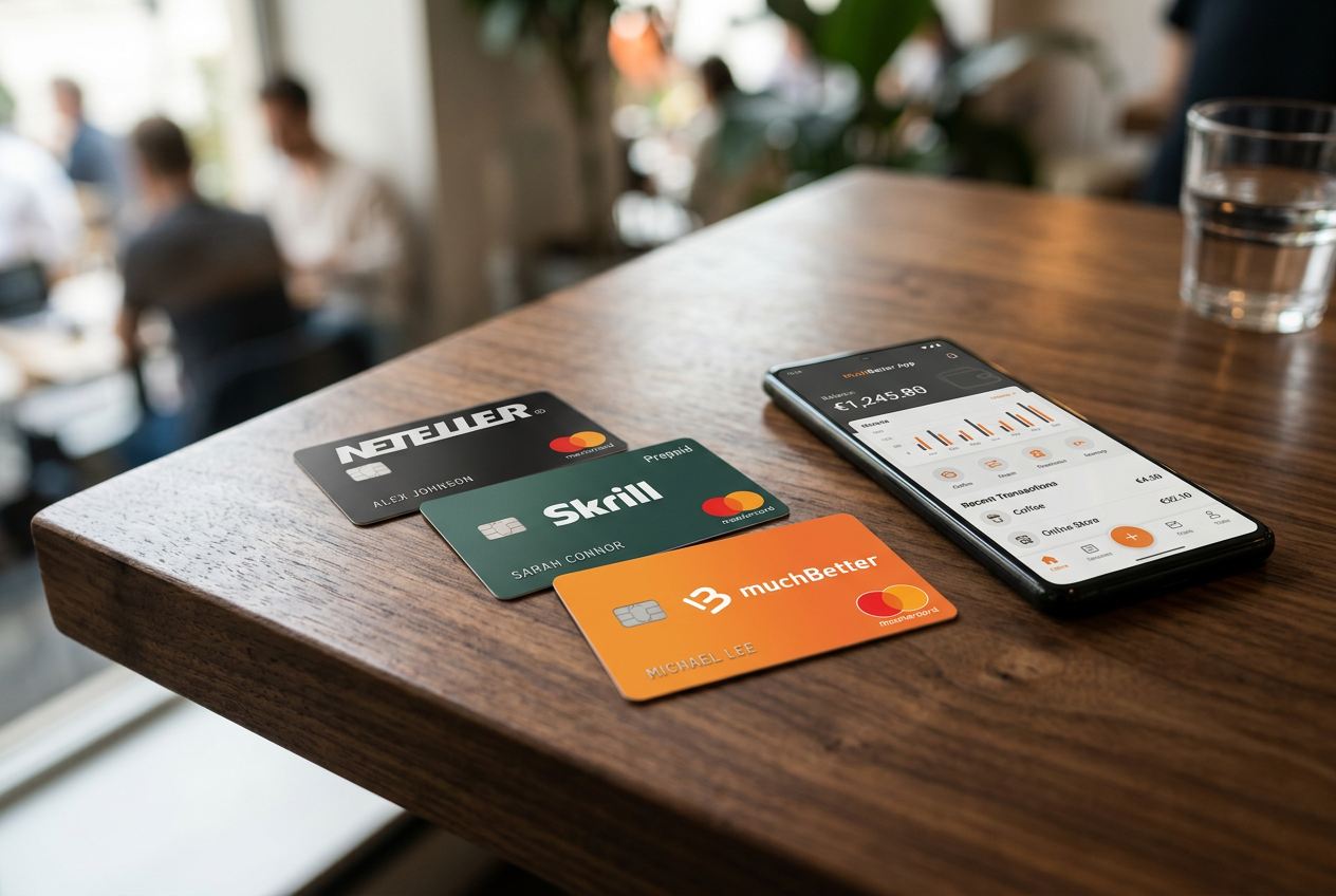 Physical and virtual payment cards from Skrill, Neteller, and MuchBetter